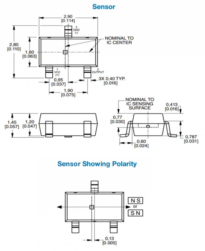 センサ IC SM351LT/SM353LT 実装寸法図