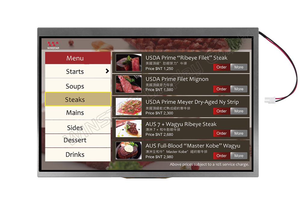 Winstar TFT ディスプレイ WF101LSYAPLNN0 製品イメージ