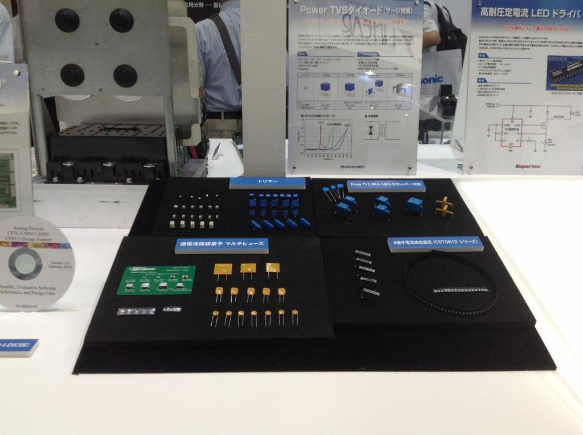 Bourns 社の Power TVS 過電流保護や入力サージ保護製品などの展示
