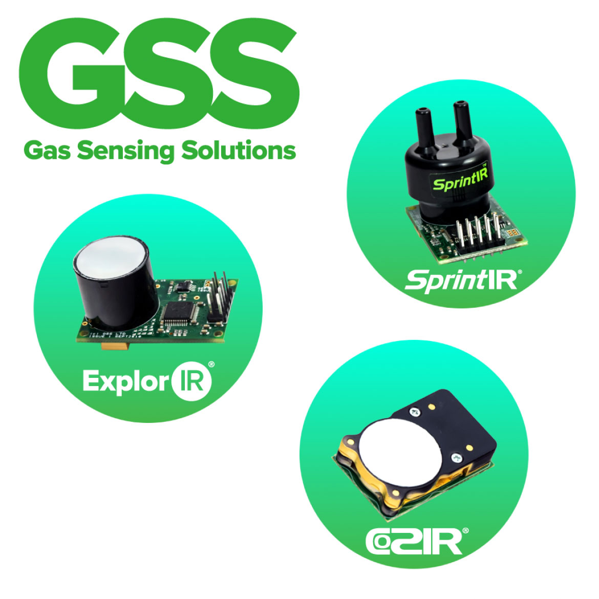GSS の CO2 センサーラインアップ GSS の CO2 センサーラインアップ