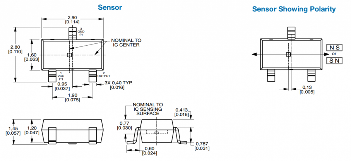 センサ IC SM351LT/SM353LT 実装寸法図
